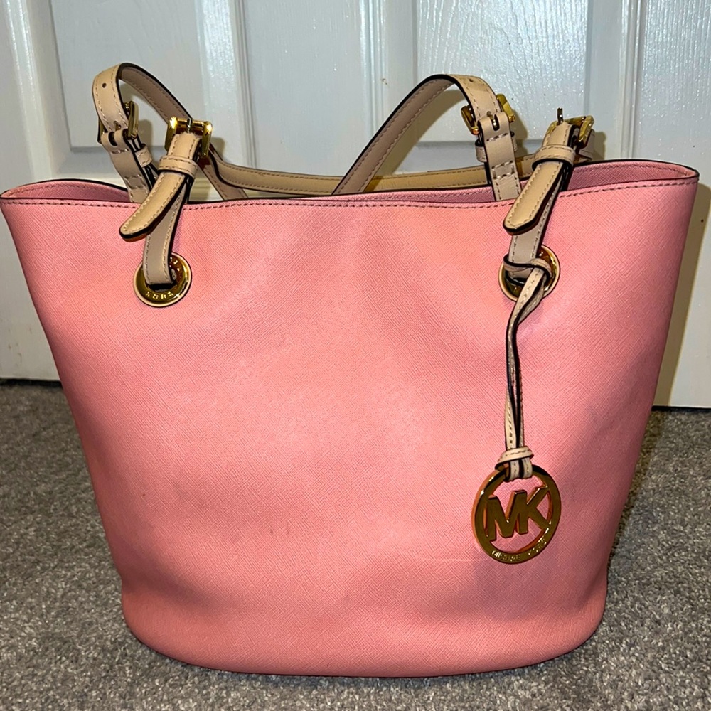 Michael Kors Shoulder Bag Tote Pink and Gold Purse